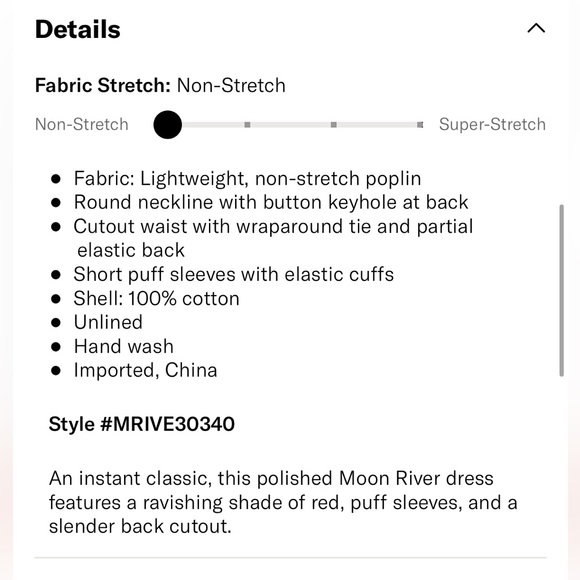 NWOT - Moon River - Cutout Poplin Dress in Red - Size XS - Picture 6 of 6